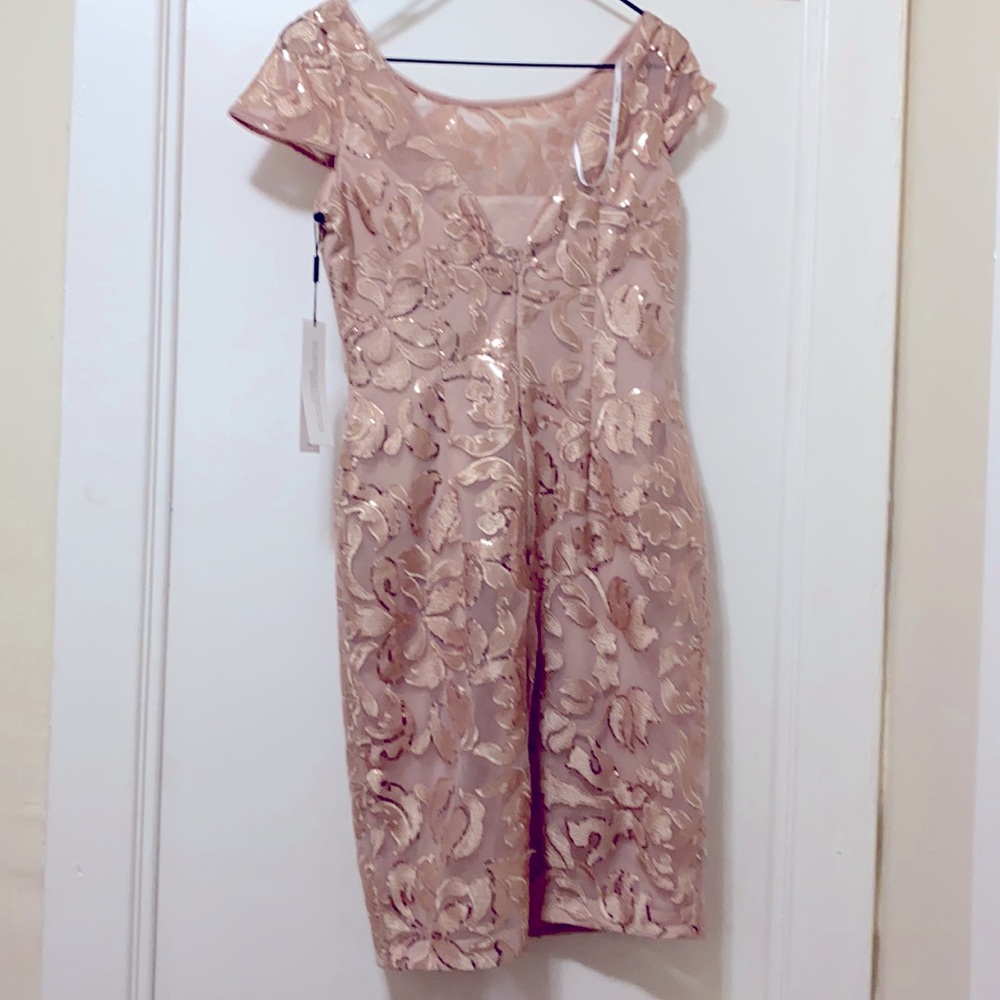 Calvin Klein, cocktail neck pink floral dress